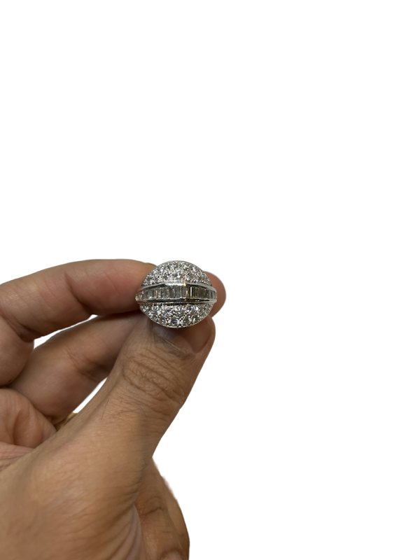 1950,s French diamond platinum ring at Deco&Vintage Ltd - image 1