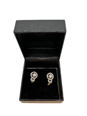 Modern diamond 18ct white gold earrings at Deco&Vintage Ltd