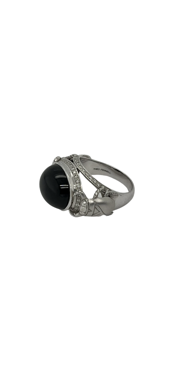 Theo Fennel Beetle Ring Onyx & Diamond 18ct White Gold - image 1