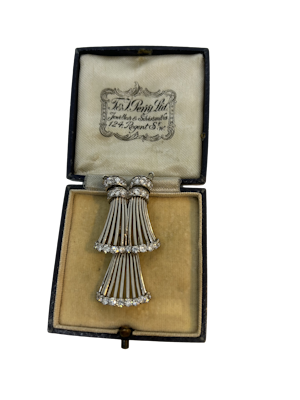 1950,s French diamond platinum pendant/brooch at Deco&Vintage Ltd