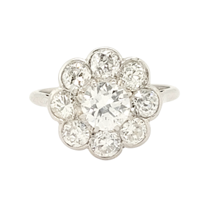Art deco diamond cluster engagement ring SKU: 6234 DBGEMS