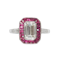 Ruby, Diamond And Platinum Cluster Ring, 1.52ct - image 1