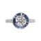 Sapphire And Diamond Platinum Cluster Ring, 1.00ct - image 1