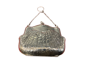 A silver and crocodile styled bag/purse