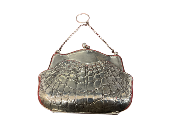 A silver and crocodile styled bag/purse - image 1