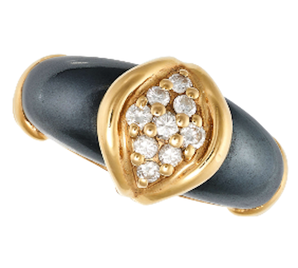 A French Hematite & Diamond dress ring - image 1