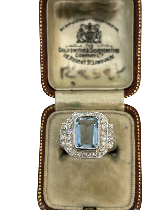 Aquamarine diamond ring at Deco&Vintage Ltd - image 1