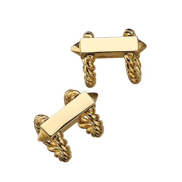Vintage Boucheron Gold Twisted Rope Cufflinks, with Case, Circa 1985 - image 1