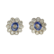 Sapphire and diamond cluster earrings - image 1