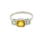 Yellow sapphire and diamond 3 stone ring - image 1
