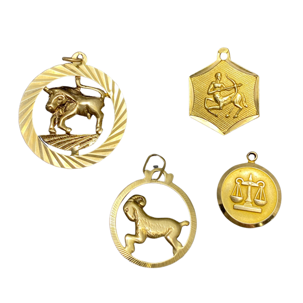 Sign of Zodiac Charms/Pendants in 9ct Gold date Vintage, Lilly's Attic since 2001 - image 1