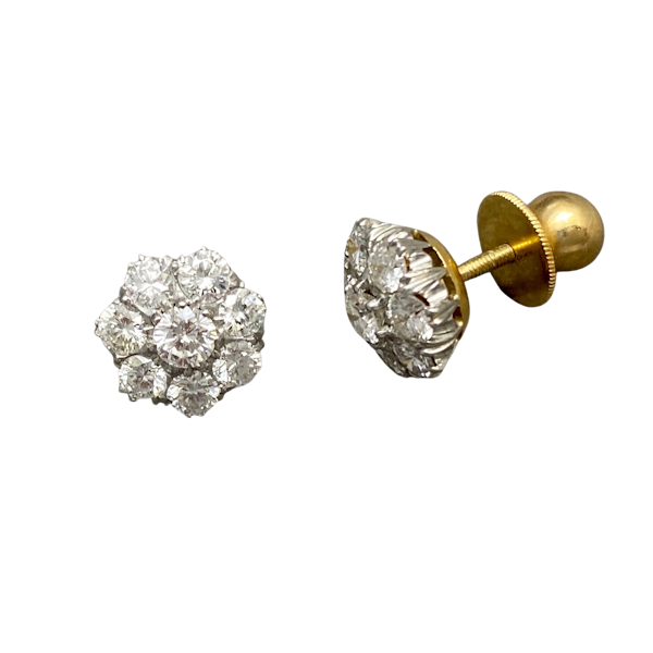 Diamond Cluster Earrings in 18ct Gold & Platinum date circa 1940, SHAPIRO & Co since1979 - image 1