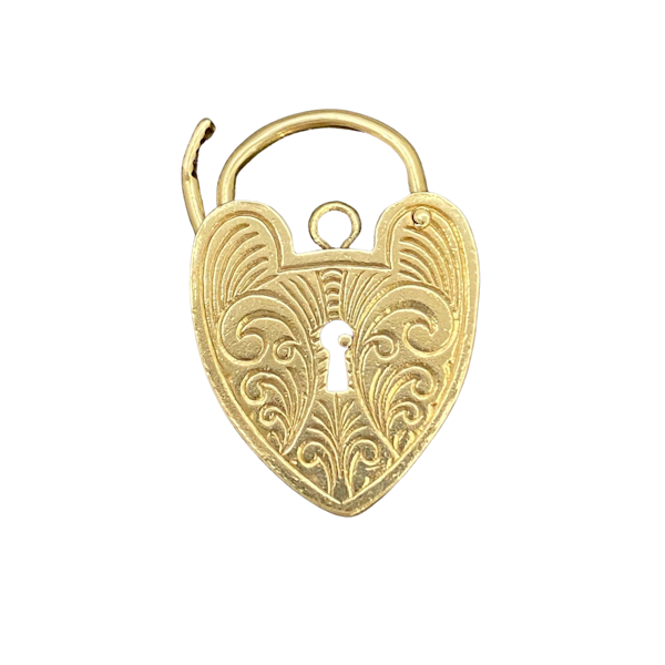 Heart Padlock Clasp in 9ct Gold dated London 1967, Lilly's Attic since 2001 - image 1