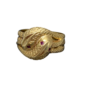 Ruby Snake Ring in 9ct Gold date Sheffield 2004, Lilly's Attic since 2001