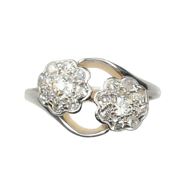 A Double Daisy Diamond Ring - image 2