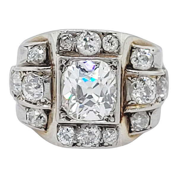 Art deco chunky old mine cut diamond ring SKU: 6475 DBGEMS - image 1