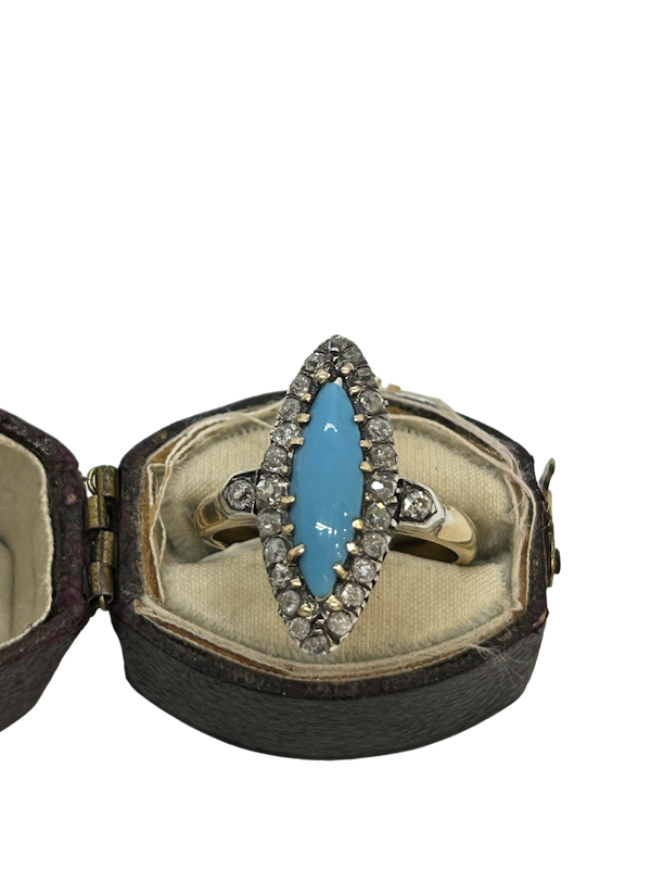 Persian turquoise diamond ring - image 1