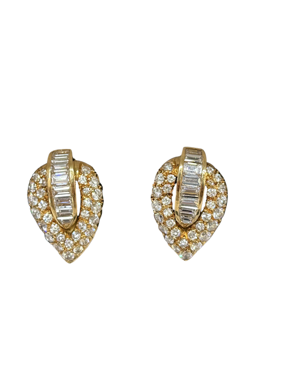 Fred Paris 1970,s diamond earrings at Deco&Vintage Ltd - image 1
