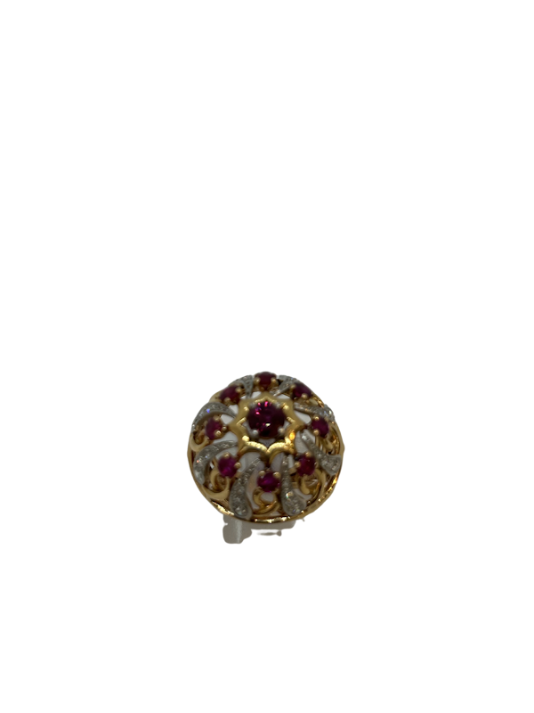 1950,s ruby diamond French ring at Deco&Vintage Ltd - image 1