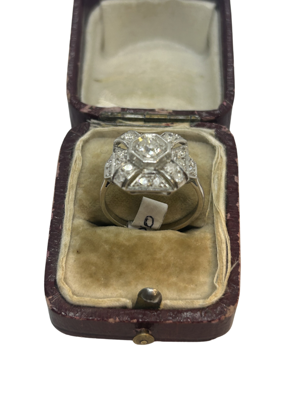 Lovely Art Deco French diamond platinum ring at Deco&Vintage Ltd - image 1