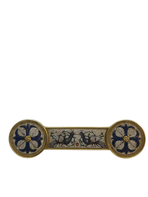 Beautiful large size micro mosaic 18ct gold brooch at Deco&Vintage Ltd