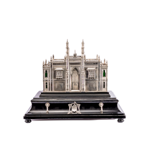 A fine and imposing silver model of the Kalas Mahal section of the Chepauk palace Chennai (Madras)