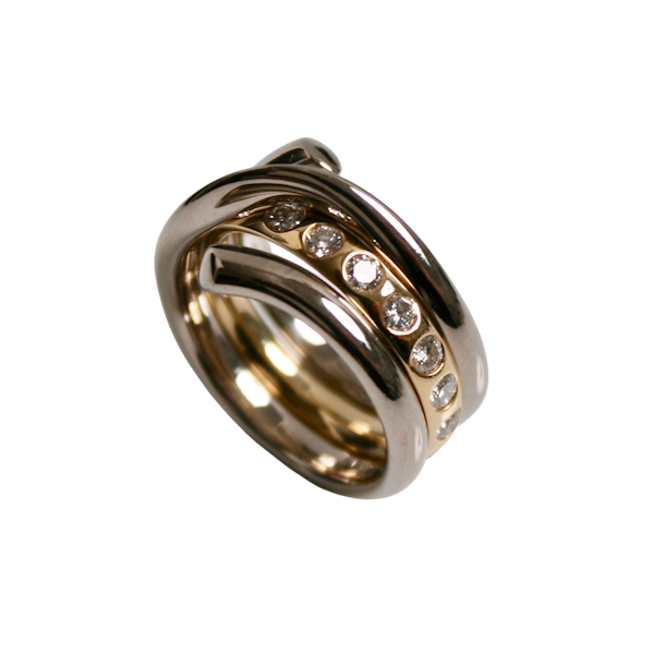 Georg Jensen "Magic" 18k Gold & Diamond ring - image 1