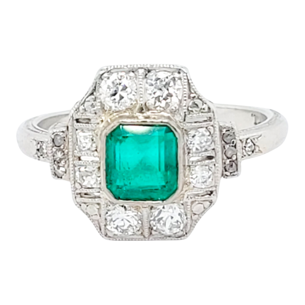 Art deco emerald and diamond entertainment ring SKU: 6576 DBGEMS - image 1
