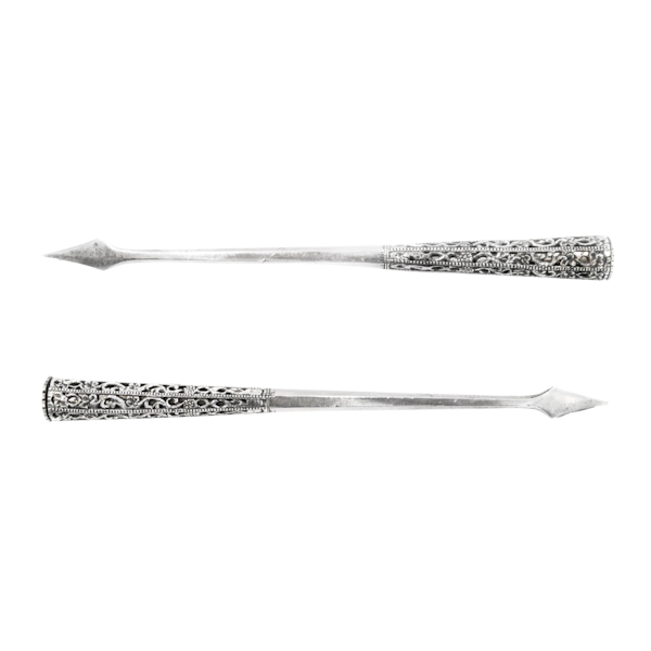 Antique Silver Hairpins (a Pair), Sri Lanka (ceylon) – 19th Century - image 1