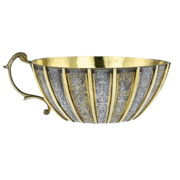 Antique Ottoman Silver, Parcel Gilt And Niello Hammam Bowl – Mid 18th Century - image 1