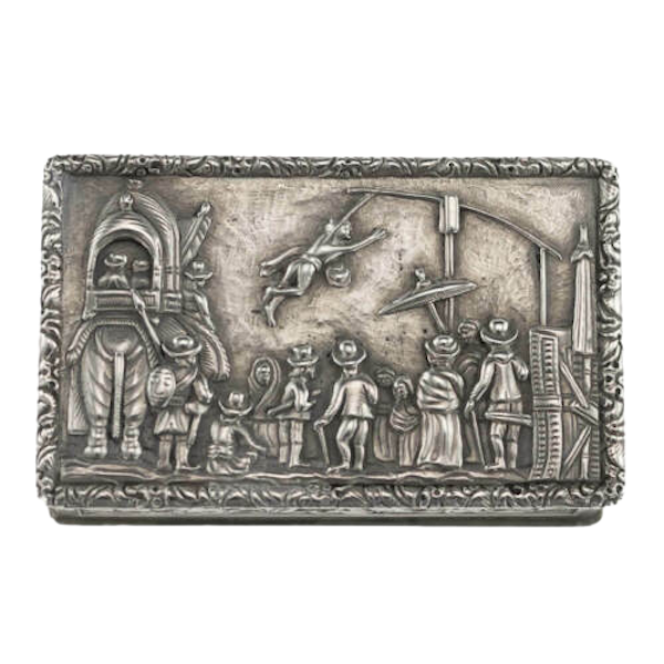 Antique Indian Silver Snuff Box, Charak Puja/Hook Swinging, Calcutta – 1800/50 - image 1