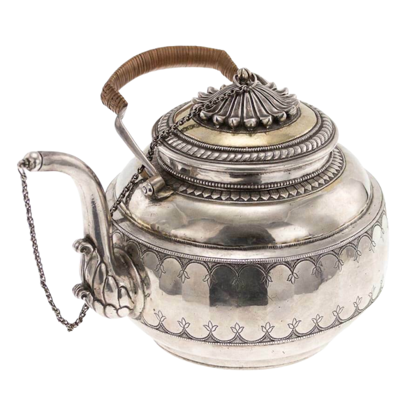 Antique Indian Silver, Parcel-gilt & Gold Tea Kettle, India – Early 18th Century - image 1