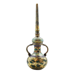 Antique Indian Enamelled (Minakari) Oil Dispenser, India - 18th Century