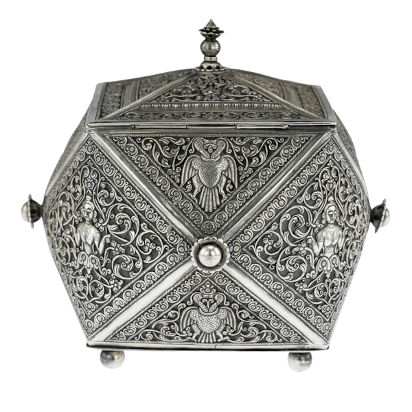 Antique Sri Lankan Silver Multi-Sided Box, Sri Lanka, Ceylon - Circa 1900 - image 1