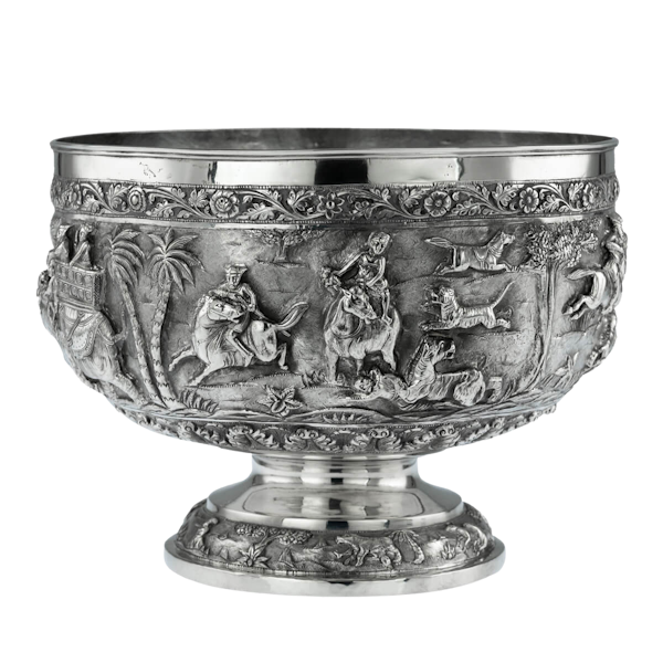 Antique Indian Silver Pedestal Rose Bowl, Lucknow, India - 1876 to 1910 - image 1
