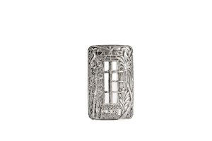Antique Thai/Dutch East Indies Solid Silver Buckle with Arboreal Motifs