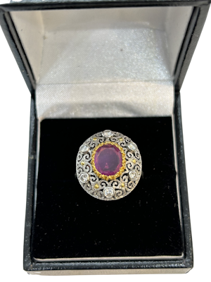 Buccellati inspired ruby diamond ring at Deco&Vintage Ltd