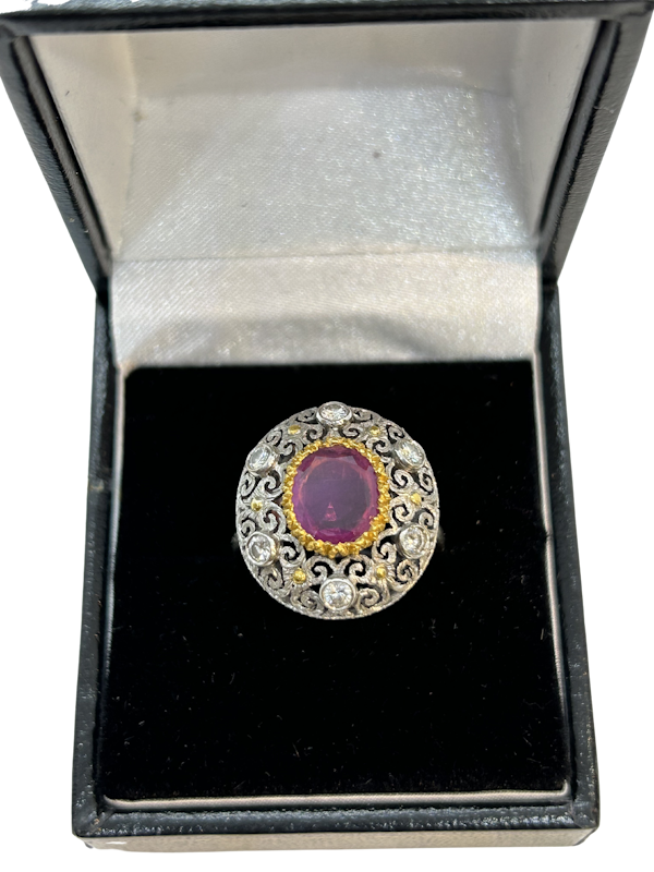 Buccellati inspired ruby diamond ring at Deco&Vintage Ltd - image 1