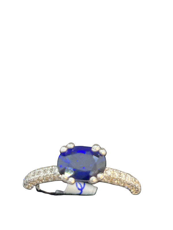 Lovely modern sapphire diamond ring at Deco&Vintage Ltd - image 1