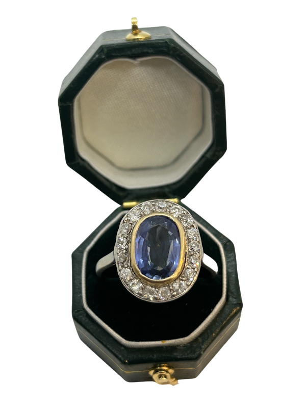 Lovely Art Deco sapphire diamond engagement ring at Deco&Vintage Ltd - image 1