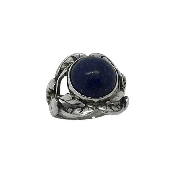 Georg Jensen Sterling Silver Ring Design 10 Lapis Lazuli Made In Denmark Rare - image 1