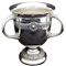 A large heavy , classic design three handle trophy cup. - image 1