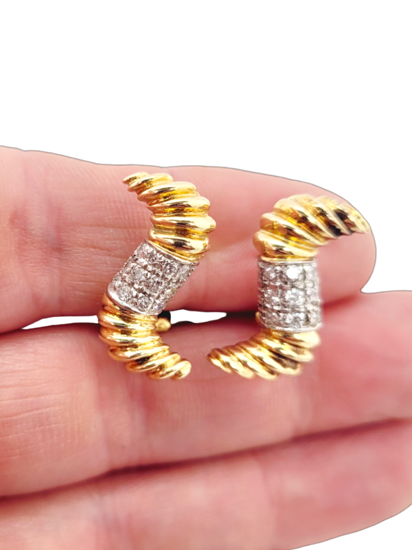 Stylish gold and diamond earrings SKU: 6636 DBGEMS - image 1
