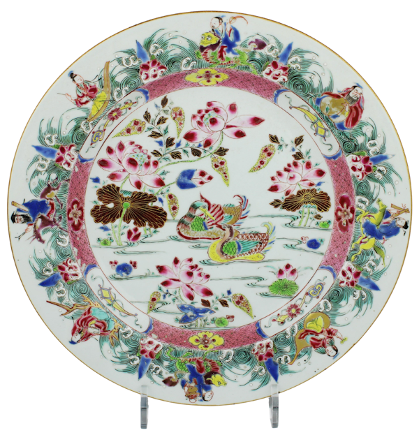 A PAIR OF CHINESE FAMILLE ROSE DISHES OF LARGE SIZE - image 1