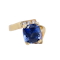 Retro sapphire and diamond abstract ring - image 1