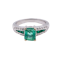 Emerald and diamond ring with emerald inserts shoulders - image 1