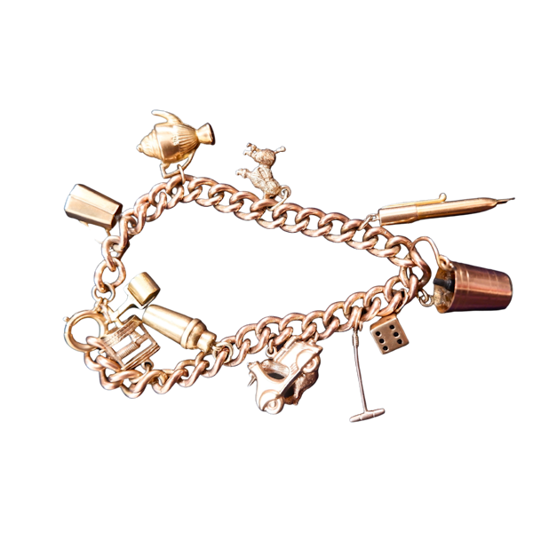 Victorian 9 ct. gold charm bracelet - image 1
