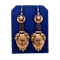 Antique  multi-coloured gold and pearls French Art Nouveau earrings - image 1