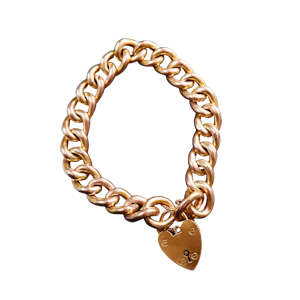 Antique 9 ct. gold chased curb bracelet