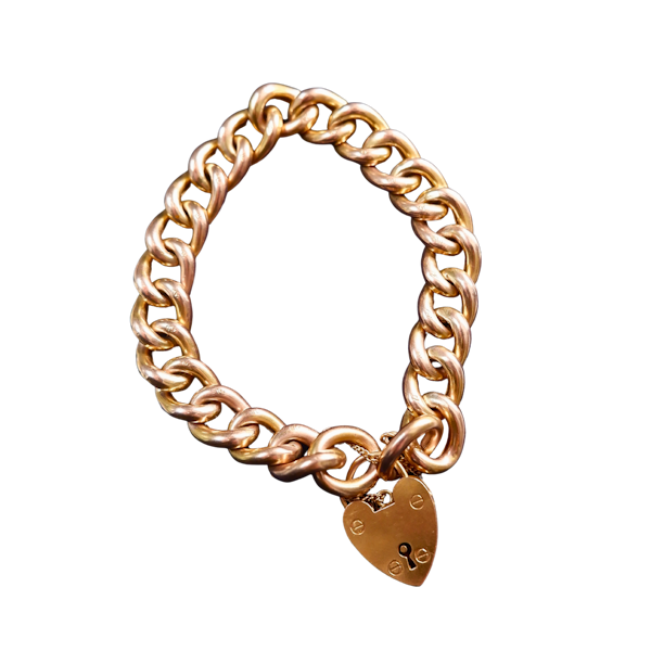 Antique 9 ct. gold chased curb bracelet - image 1